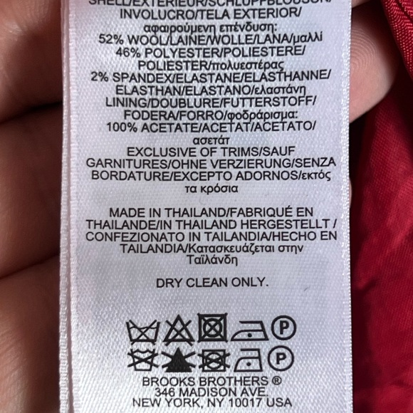 Brooks Brothers Women's Red Wool Blend Stretch Sheath Dress Size 12 Office Work - Picture 8 of 12